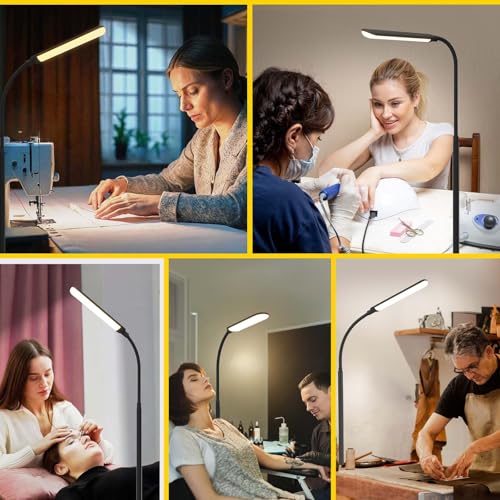 Aisutha LED Floor Lamp, 18W Super Bright Floor Lamp for Living Room, Adjustable Stepless Colors & Brightness Standing Lam...