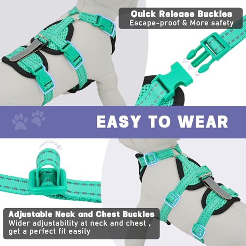 Cat Harness for Walking, Escape Proof Cat Harness and Leash Set with Reflective Strip, Adjustable Cat Leash Breathable Sof...