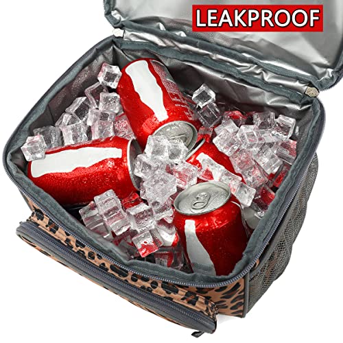 FlowFly Double Layer Cooler Insulated Lunch Bag Adult Lunch Box Large Tote Bag for Men, Women, With Adjustable Strap,Front...