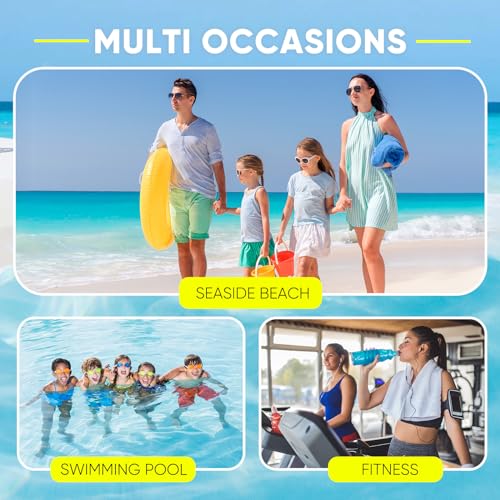 HOHOM Swim Mesh Beach Bag, Waterproof Gym Bags for Women and Men, Large Pool Bag Swimming Gear Drawstring Backpack