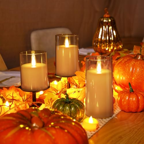 Homemory Realistic Flickering Flameless Candles, Battery Operated Candles with Remote Control and Timer, LED Fake Electric...