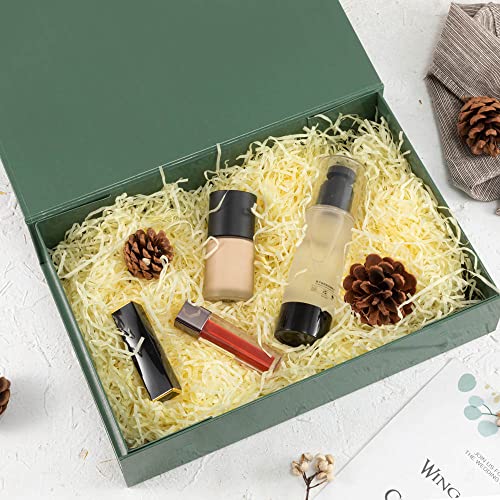 PACKGILO 5 Pack Green Gift Boxes with Lids - Small 12 x 8 x 2.7 Inches Clothes Gift Boxes for Presents and Shirts - Magnet...