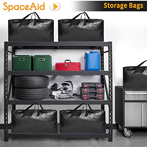 SpaceAid Heavy Duty Moving Bags 8 Pack, Large Storage Totes Bins with Backpack Straps, Strong Handles & Zippers, Packing M...