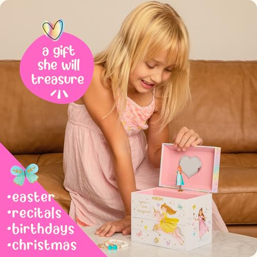 Musical Princess Jewelry Box for Girls - Kids Music Box with Spinning Princess, Princess Birthday Gifts for Little Girls, ...