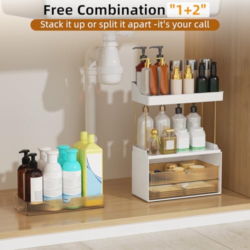 StorBin 3 Large Drawers Makeup Organizer - 5 Tier Bathroom Counter Organizers and Storage, Versatile Perfume Vanity Organi...
