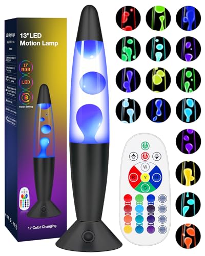 Color Changing Black Liquid Motion Lamps: 17 Colors LED Night Light for Adults with Remote & Timer, Smart Ambient Mood Lig...