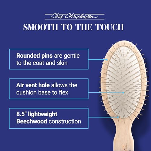 Chris Christensen Dog Brush, 27 mm Oval Pin Brush, Original Series, Groom Like a Professional, Stainless Steel Pins, Light...