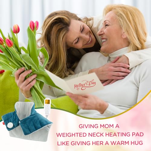 Comfytemp Heating Pad for Neck and Shoulders and Back, 2.6lb Weighted Electric Heating Pads FSA Eligible, Mothers Day Gift...