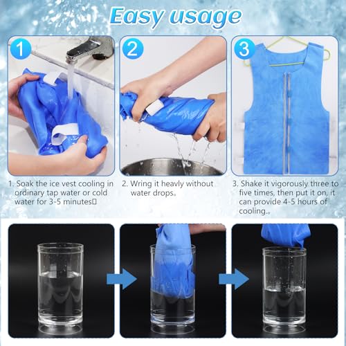 E-Greetshopping Cooling Ice Vest for Men Women,PVA Water Active Evaporative Ice Cold Vest,Reusable Adjustable Fabric Sport...