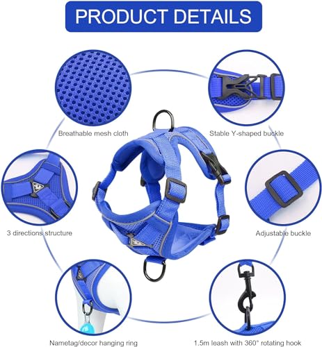 Skmeditec Cat Harness and Leash Set: Upgraded Escape Proof Vest with Lead for Large Cat Small Dog Puppy Walking, Soft Jack...