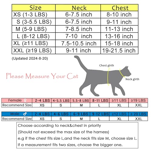 Tactical Cat Harness and Leash for Walking Escape Proof, Adjustable Cat Walking Jackets, Padded Stylish Cat Vest, Khaki, L...