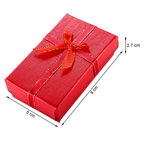 Pangda 12 Pieces Cardboard Ring Gift Box Jewelry Boxes Package Case for Necklace Earring Gift, Random Color