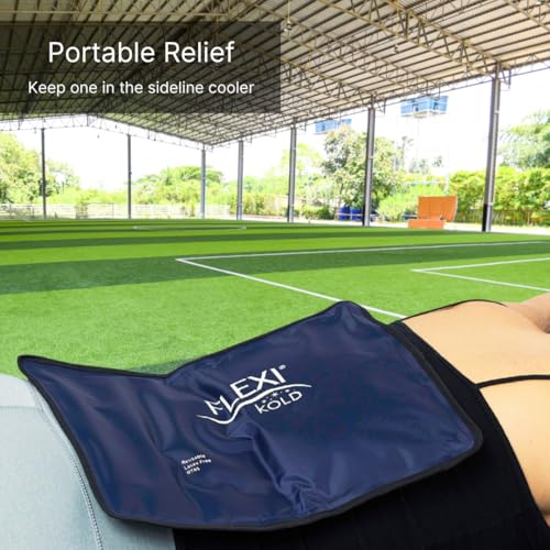 FlexiKold Gel Ice Packs (Standard Large: 10.5" x 14.5") for Injuries Reusable, Back Pain Relief, Knee Wrap, After Surgery,...