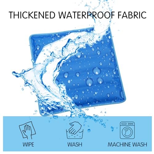 aingycy Dog Cooling Mat Water Injection Pet Cool Pads Dogs & Cats Pet Cooling Blanket for Outdoor Car Seats Beds (Blue, 24...