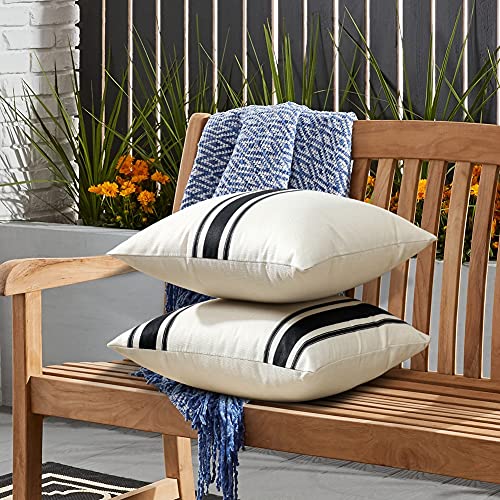 OTOSTAR Pack of 2 Outdoor Waterproof Decorative Pillow Covers 16x16 Inch Linen Geometry Pillowcases Cushion Case Garden Th...
