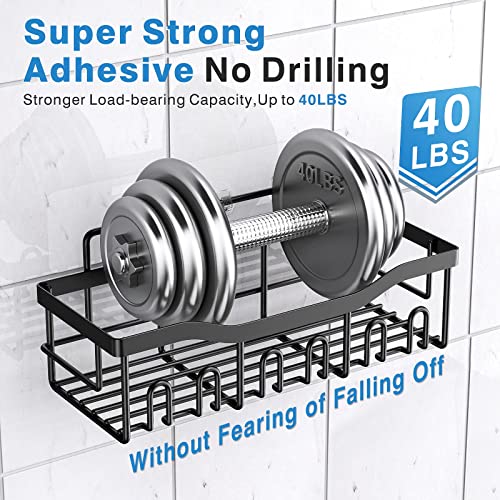 EUDELE Adhesive Shower Caddy, 5 Pack Rustproof Stainless Steel Bath Organizers With Large Capacity, No Drilling Shelves fo...