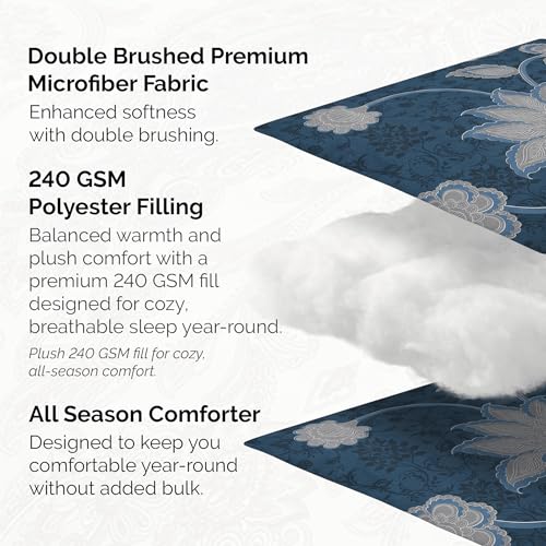 Southshore Fine Living, Inc. Grand Floral Collection - King Comforter Set, Premium Bedding, All-Season Down Alternative, O...