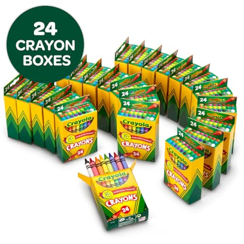 Crayola Crayons Bulk (24 Packs), Coloring Book Supplies, Presharpened Crayons for Kids, Easter Basket Stuffers, Preschool ...