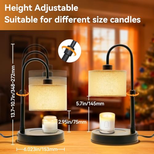 Cosy Life Candle Warmer Lamp with Remote Control & Timer, Dimmable Electric Wax Melt Lamp for Home Fragrance, Includes 2 B...