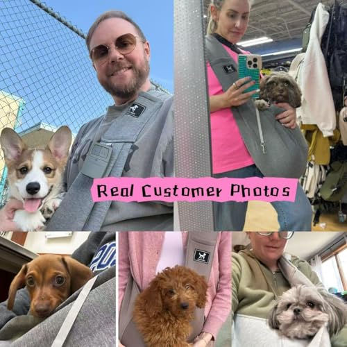 PAWPUBBY Dog Sling Carrier for Small Dogs & Cats up to 15 lbs, Hands-Free Pet Carrier Bag, Plus Size L Fits 47-53 in Bust,...