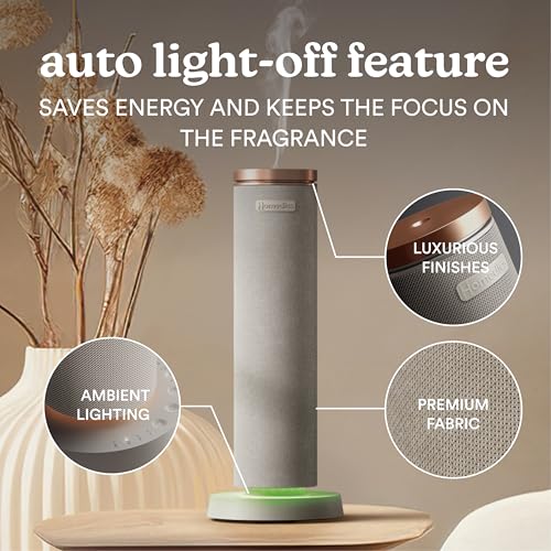 Homedics SereneScent Waterless Essential Oil Diffuser, Cordless Rechargeable Aromatherapy Diffuser for Home, Large Room Sc...