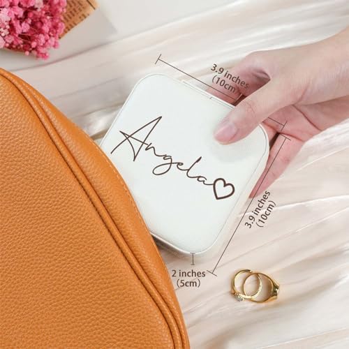 Corissy Personalized Jewelry Box for Women, Custom Travel Jewelry Case with Name and Birth Flower, Leather Jewelry Box for...