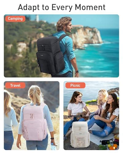 TOURIT Insulated Backpack Cooler: 30 Cans Waterproof Leakproof Soft Cooler Bag Beach Travel Picnic Camping