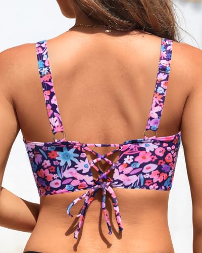 Women Bikini Top - 2025 Full Coverage Bathing Suit Top Push Up Swimsuit Tops Large Bust Swim Tops No Bottom