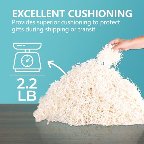 mxxkms 2.2 LB High - Capacity White Crinkle Paper Filler - Premium Shredded Paper for Gift Baskets, Birthdays, Weddings & ...
