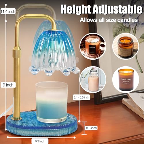 Maromamix Candle Warmer Lamp with Timer - Electric Wax Melt Warmer with Adjustable Height and Dimmer for Scented Candle Wa...