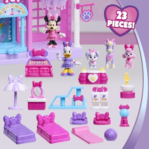 Disney Jr. Minnie Mouse Pet Hotel Playset, 23-piece Hotel Set, 20 Inch Tall Playset, Ages 3 and Up