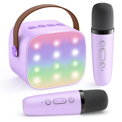YLL Karaoke Machine for Kids, Portable Mini Speaker with 2 Wireless Microphones, TOP Kids Gifts for Girls Ages 3, 4, 5, 6,...