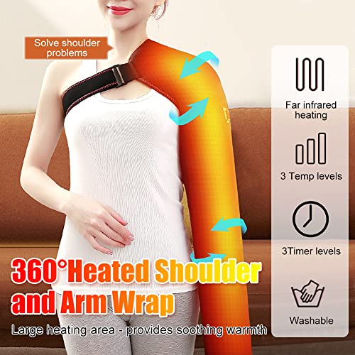 Shoulder Arm Hand Heating Pad for Pain Relief, Ultra Long Heated Wrist Wrap Heated Elbow Brace Hand Warmer for Tendonitis,...