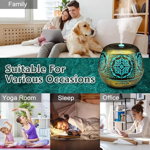 Essential Oil Diffuser for Home 500ML, Aromatherapy Diffusers for Essential Oils Large Room with Cool Mist Humidifiers for...
