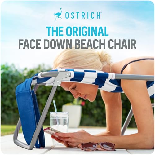 Ostrich the Deluxe 3N1 Lightweight Lawn Beach Reclining Lounge Chair with Footrest, Outdoor Furniture for Patio, Balcony, ...