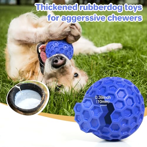 DISSKNIC Indestructible Squeaky Dog Ball, Relieves Anxiety, Cleans Teeth, Interactive Chew Toy for Aggressive Chewers, Dog...