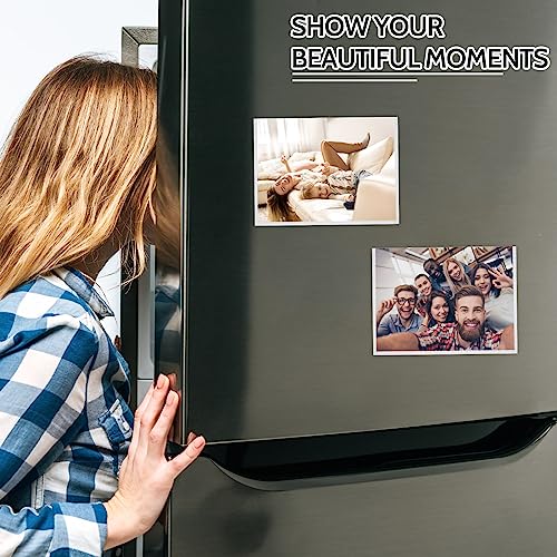vivinin Magnetic Picture Frame, 12 Pack Magnetic Frame Reusable, Magnetic Photo Frames for Refrigerator 4x6” With White Bo...