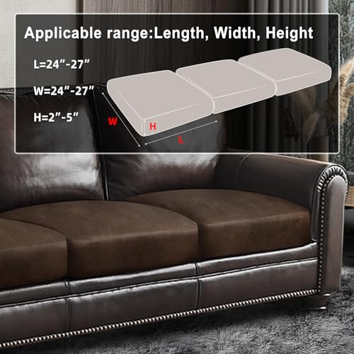 ANARACHON Leather Look Couch Cushion Covers Sofa Seat Slipcovers Sets Couches Furniture Protector for Sectional Armchair L...