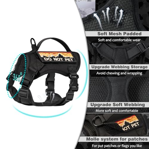nanappice Tactical Cat Harness and Leash Set for Walking, Adjustable Escape Proof Pet Vest for Large Cat,Easy Control Brea...