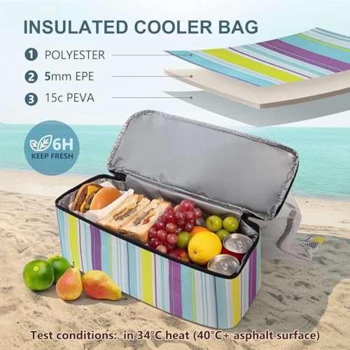 ASL Mesh Beach Bag with Cooler Compartment for Women, 2-in-1 Print Travel Tote 30L with Zipper and Pockets, Pool Picnic