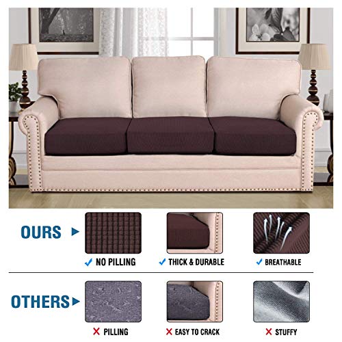 H.VERSAILTEX Super Stretch Stylish Cushions Covers/Furniture Cover Spandex Jacquard Small Checked Pattern Super Soft Slipc...