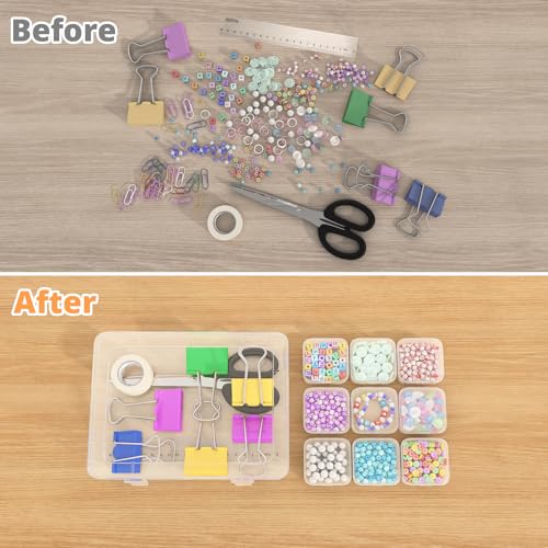 Mathtoxyz Bead Organizer Box, 31Pcs Small Beads Organizers and Storage Plastic Cases Mini Clear Dimond Storage Containers ...