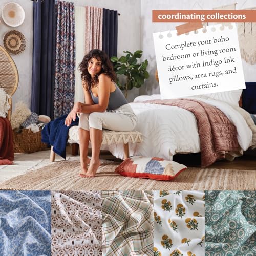 Indigo Ink Queen Size 4-Piece Sheet Set - Fitted & Flat Sheets & Pillowcases | Medium Weight | Soft & Breathable | Durable...