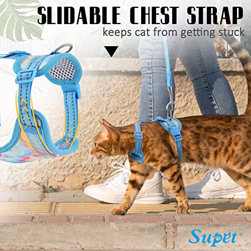 Supet Cat Harness and Leash Escape Proof for Walking, Adjustable Cat Vest Harness and Leash Set for Large and Small Kitten...
