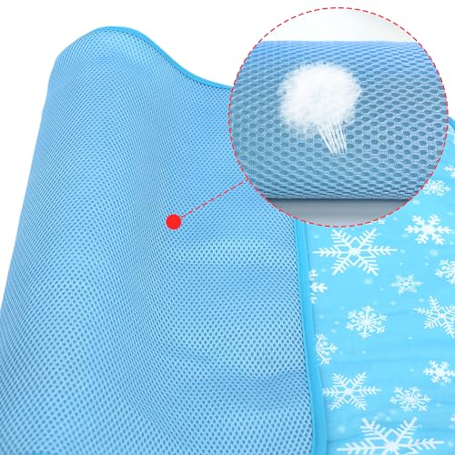 NACOCO Summer Pet Cooling Mat - Cat Dog Cushion Pad Sleeping Cool Snowflake Comfortable Soft for Pets Kids and Adults (Blu...