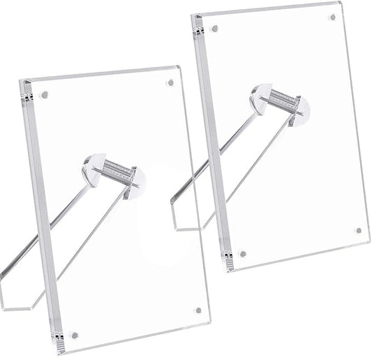 NIUBEE 5x7 Acrylic Picture Frame with Magnets - 2 Pack, Shatter-Resistant Floating Photo Frame for Tabletop, Modern Desk D...