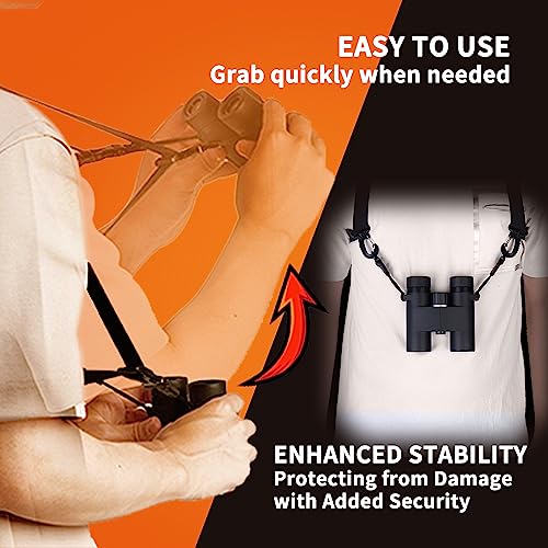OUFABE Binocular Harness Strap, X-shaped Adjustable and Deluxe Bino Chest Straps for Hunting, Fits for Carrying Binocular,...