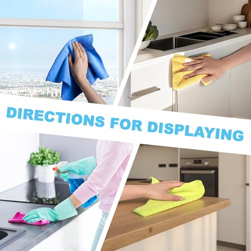 INFICRIME Microfiber Cleaning Cloths, 15 Pack Cleaning Rags, Wet and Dry Use Cleaning Towels, Highly Absorbent and Soft Fe...
