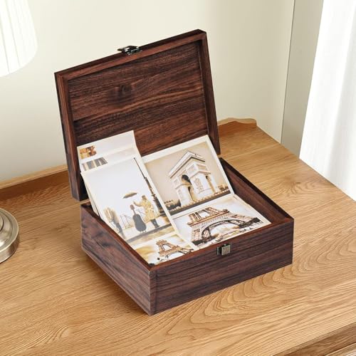 EXISTING Memory Box for Keepsakes, Floral Heart Laser Cut Wood Keepsake Memory Box, Large Wooden Storage Box with Hinged L...