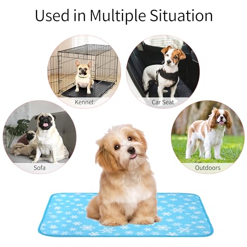 NACOCO Summer Pet Cooling Mat - Cat Dog Cushion Pad Sleeping Cool Snowflake Comfortable Soft for Pets Kids and Adults (Blu...